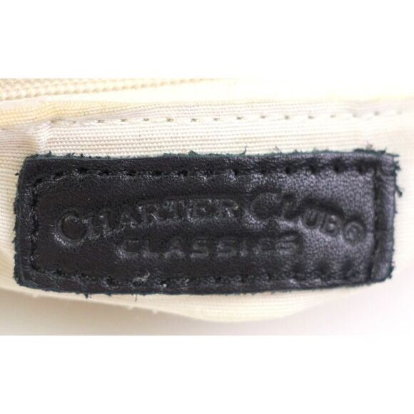 Charter Club BRAIDED BEIGE GENUINE LEATHER FLAP X-BODY SHOULDER BAG CLUTCH PURSE - Picture 11 of 16